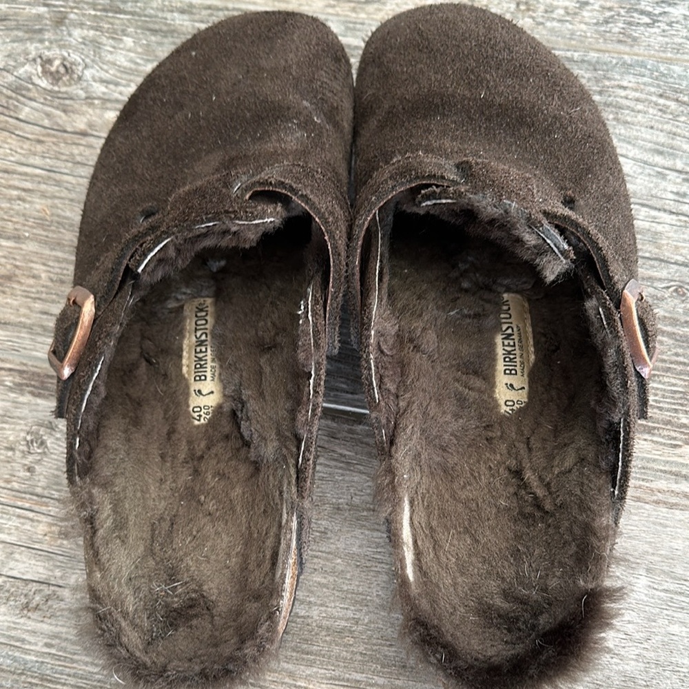 Birkenstock Boston Sherling Clog Size 40 NARROW